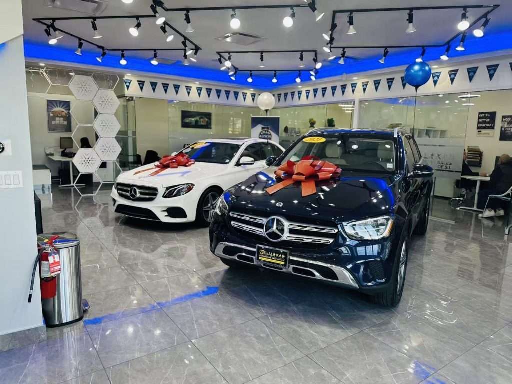 Luxury cars displayed at Ideal Auto Sales Staten Island car dealership.