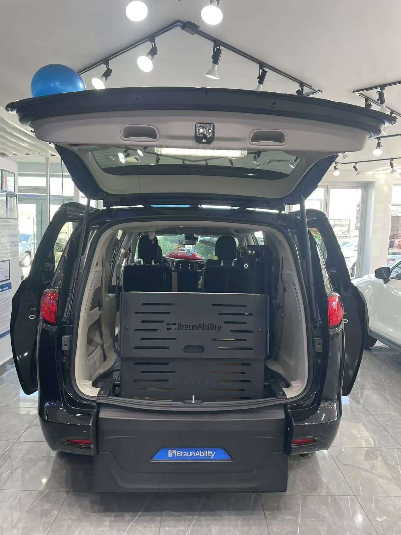 Interior of a BraunAbility vehicle at Staten Island car dealerships, Ideal Auto Sales Staten Island.