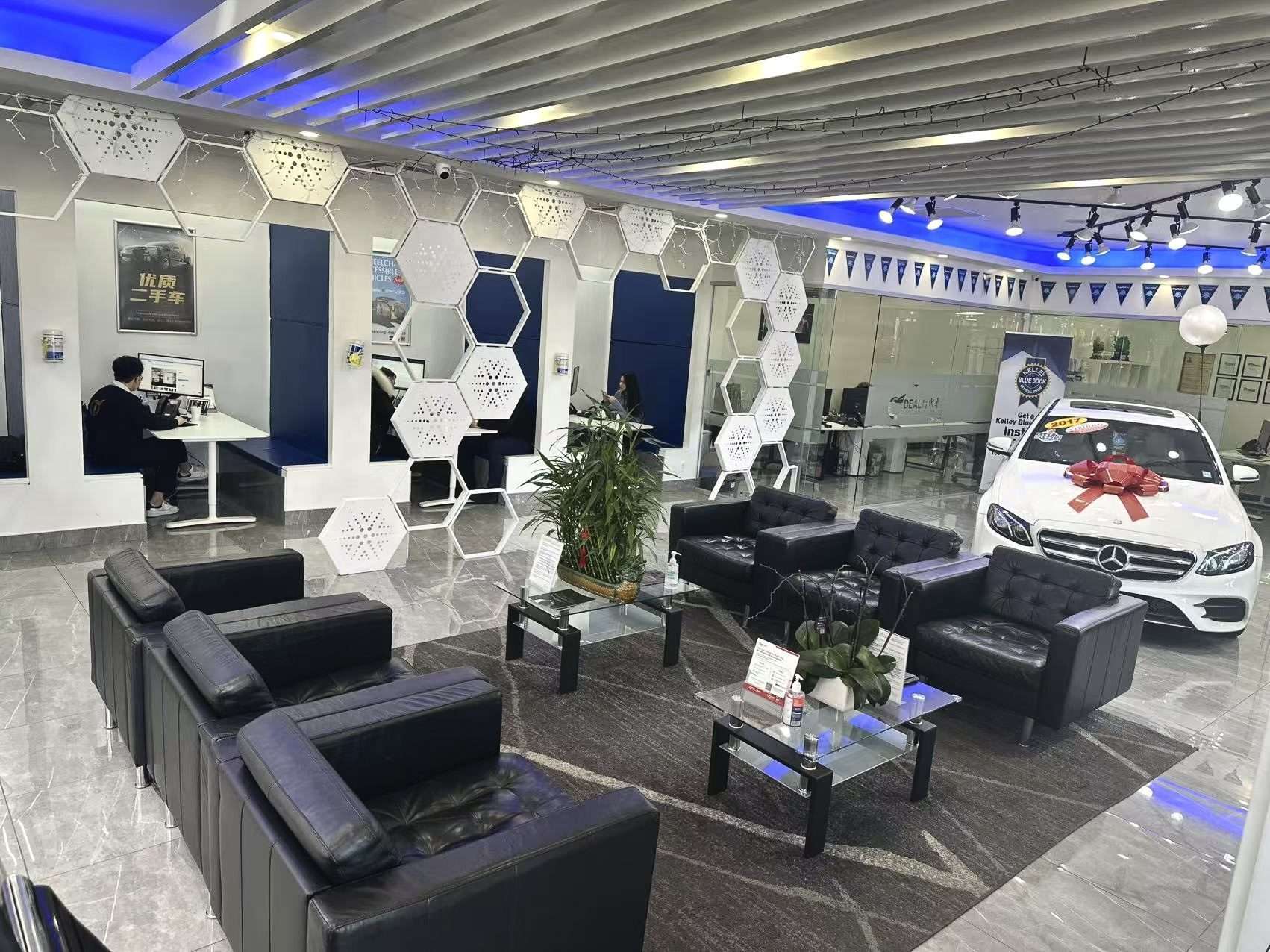 Modern showroom at Staten Island car dealerships with luxury car, Ideal Auto Sales Staten Island.