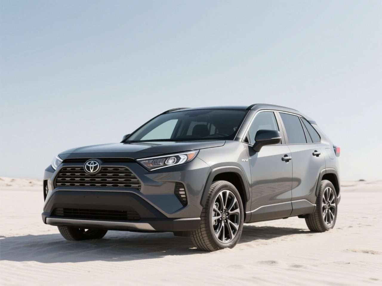 Toyota SUV on a sandy beach, available at Staten Island car dealerships.