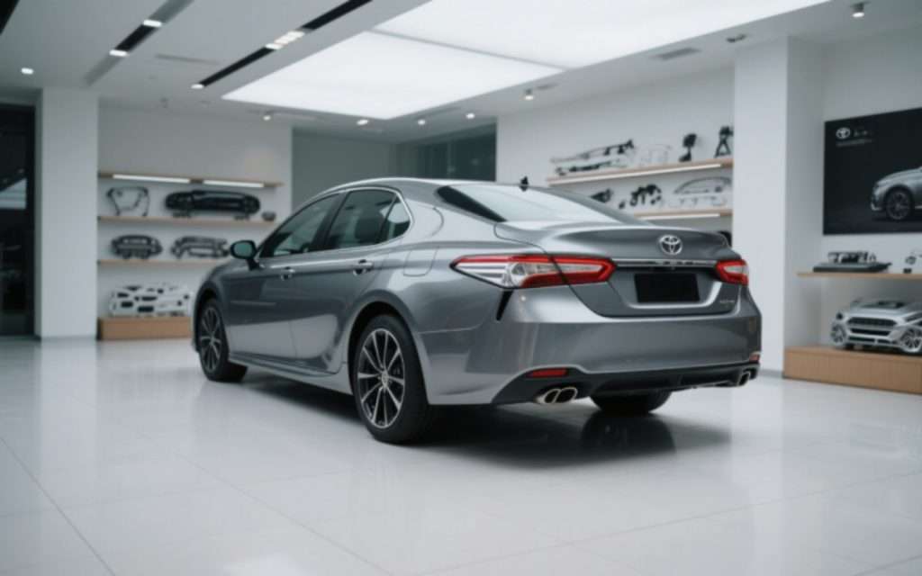 Sleek sedan in a showroom at Staten Island car dealerships, ideal auto sales Staten Island.