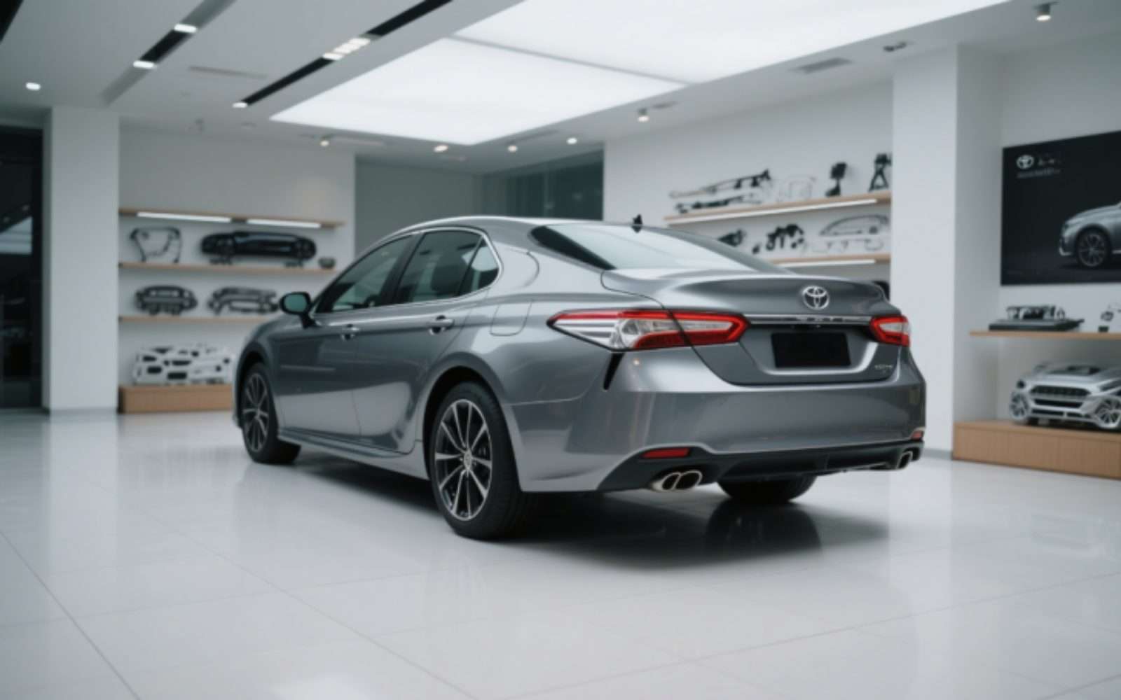 Sleek sedan in a showroom at Staten Island car dealerships, ideal auto sales Staten Island.