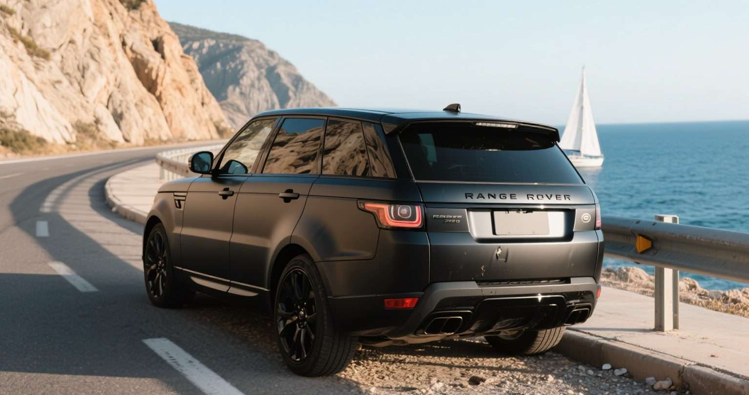 Range Rover on scenic coastal road, ideal for Staten Island car dealerships