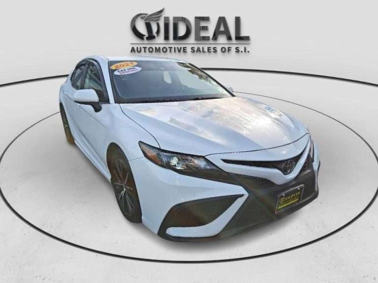 White car at Ideal Auto Sales Staten Island, a leading Staten Island car dealership.